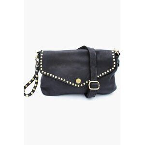 Bolsa Nova Aria Envelope Crossbody in Black Leather Studs Free People Campomaggi